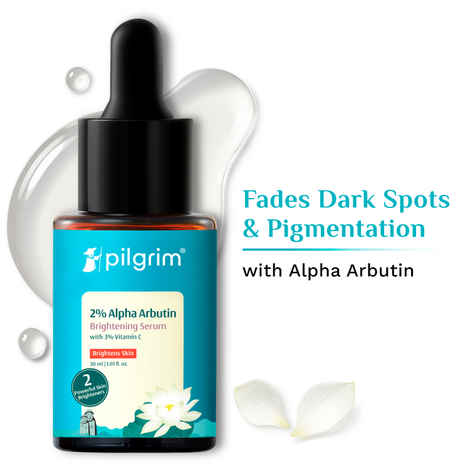 Buy Pilgrim 2% Alpha Arbutin Brightening Serum with 3% Vitamin C | For All Skin Types|Discover Bright And Radiant Skin| Reduces Hyper Pigmentation| Brightens Skin Anti - Aging | For Men & Women (30 ml) - Purplle