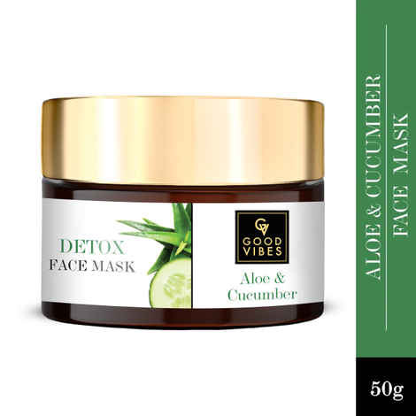 Buy Good Vibes Aloe Cucumber Detox Face Mask | Anti-Acne, Lightening, Detoxifying | No Parabens, No Sulphates, No Mineral Oil, No Animal Testing (50 gm) - Purplle