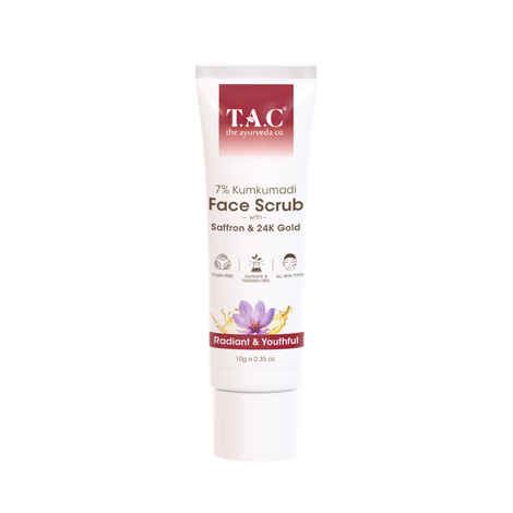 Buy TAC - The Ayurveda Co - 7% Kumkumadi Face Scrub With Saffron & 24K Gold - 10Gm - Purplle