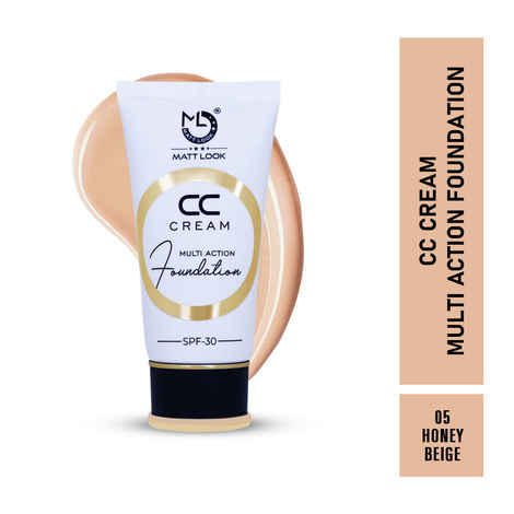 Buy Mattlook CC Cream Multi Action Foundation- Colour Correcting Brightening Full Coverage Lightweight Even Skin Tone Natural Finish -Honey Beige (60 gm) - Purplle