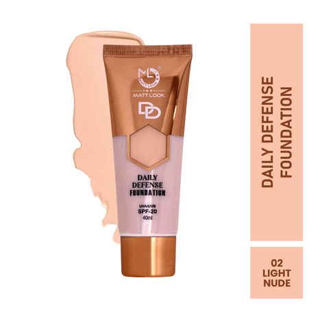 Buy Mattlook DD daily Defence Foundation,UVA/UVB SPF-20, Light Nude (40 ml) - Purplle