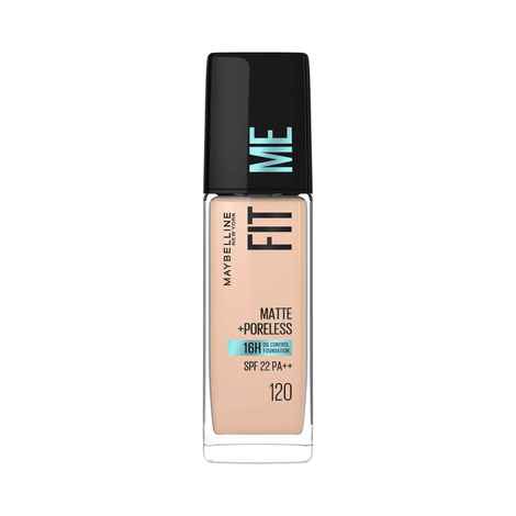 Maybelline New York Fit Me Matte+Poreless Liquid Foundation 16H Oil Control - 120 Classic Ivory, 30 ml