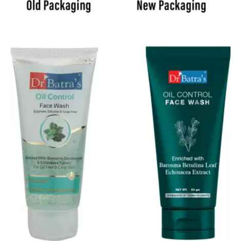 Buy Dr Batras Oil Control Face Wash Sulphate, Silicone & Soap Free Enriched With Barosma Betulina Leaf & Echinancea Extract For Oil Free & Clear Skin - 50 gm - Purplle