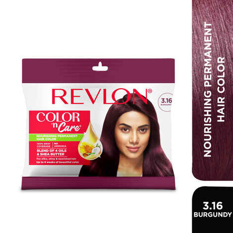 Buy REVLON Color 'n Care NOURISHING PERMANENT HAIR COLOR - 3.16 Burgundy (Sachet) - Purplle