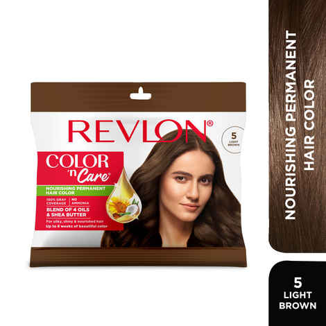 Buy REVLON Color 'n Care NOURISHING PERMANENT HAIR COLOR - 5 Light Brown (Sachet) - Purplle