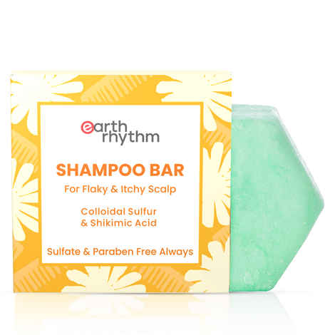 Earth Rhythm Shampoo Bar |Colloidal Sulfur & Shikimic Acid | for Flaky & Itchy Scalp | Without Tin - 80 G