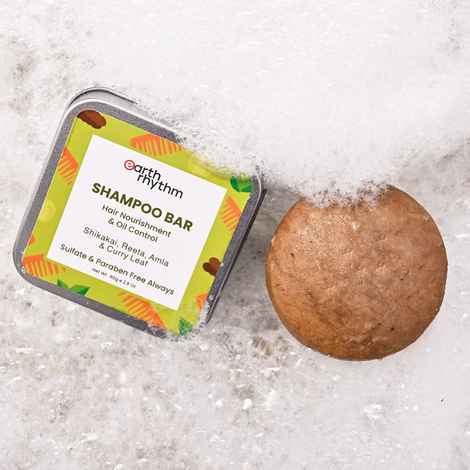 Buy Earth Rhythm Shampoo Bar With Shikakai, Reeta, Amla & Curry Leaf | Sulfate & paraben Free Always Tin - 80 G - Purplle