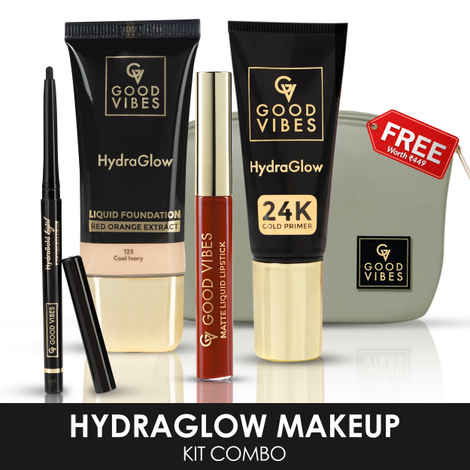 Buy Good Vibes Hydra Glow Makeup Kit Combo: Get Ready to Slay Every Day (Free Pouch) - Purplle