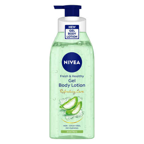 Buy NIVEA Aloe Vera Gel Body lotion, Refreshing Care for 24H hydration, Non-Sticky & fast absorbing Body lotion for fresh and healthy skin, 390 ml - Purplle