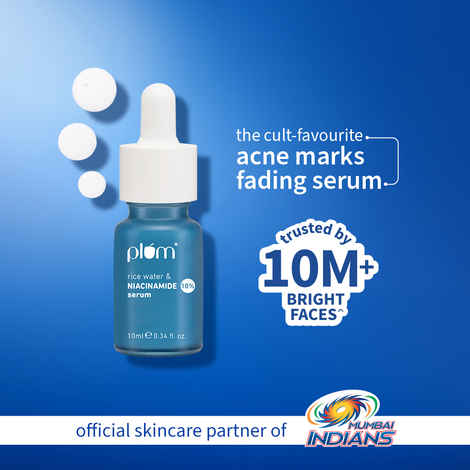 Buy Plum 10% Niacinamide Face Serum | with Rice Water & Squalane| Brightens Skin | Clears Blemishes | Suits All Skin Types | Fragrance-Free | 10 ml - Purplle