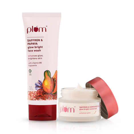 Buy Plum Golden Glow Duo: Saffron Infused Face Wash & Moisturizer Set Combo of 2 - Purplle