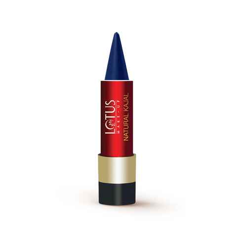 Buy Lotus Make-Up Natural Kajal - Blue NK01 | Almond Oil | Smudge Proof | 100% Natural Ingredients | 4g - Purplle