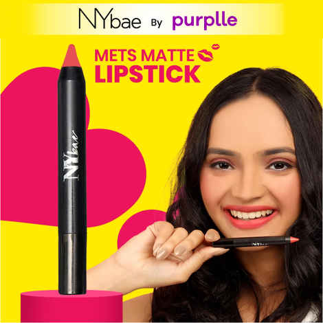 Buy NY Bae Mets Matte Lip Crayon - Your Extra Innings 22 (2.8 gm) | Nude | Creamy MatteA  Lipstick | Moisturizing | SPF Protection - Purplle