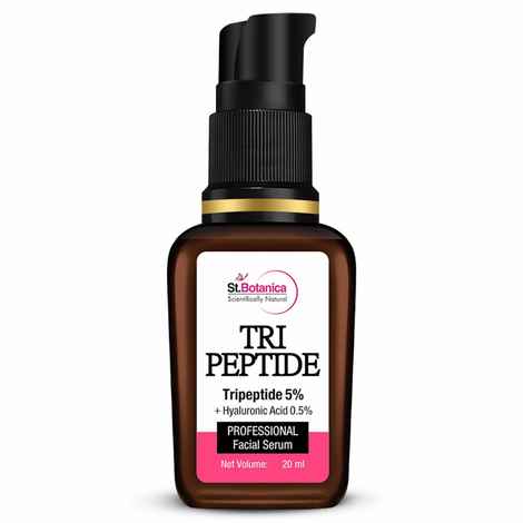 Buy St Botanica Tri Peptide 5% + Hyaluronic Acid 0.5% Face Serum for Hydrated, Replenished & Youthful Skin | Boosts Collagen Production, 20 ml - Purplle