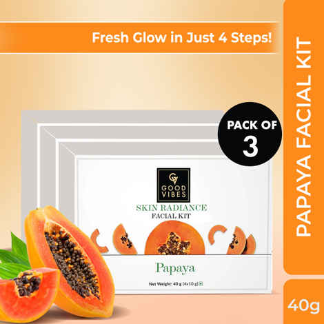 Buy Good Vibes Papaya Radiant Glow Facial Kit (Pack of 3) - Purplle