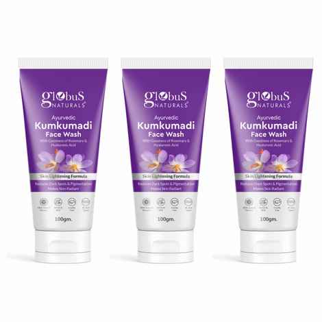Buy Globus Naturals Ayurvedic Kumkumadi Face Wash, 100 gm Pack of 3 - Purplle