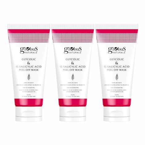 Buy Globus Naturals Glycolic & 1% Salicylic Acid Peel Off Mask Enriched with  Argan Oil , 100 gms(Pack of 3) - Purplle