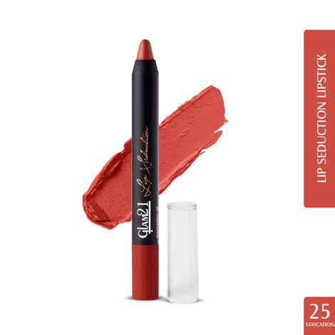 Buy Glam21 Lip Seduction Non- Transfer Crayon Lipstick| Lightweight & Longlasting|Creamy Matte Formula - 2.8gm| Staycation | 25 - Purplle