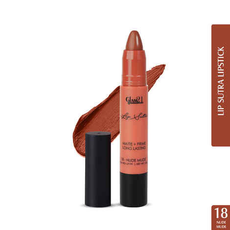 Buy Glam 21 Lip Sutra Non-Transfer Crayon Lipstick |Lightweight & Longlasting| Creamy and comfortable on lips -2.8 gm | Nude Mude-18 - Purplle