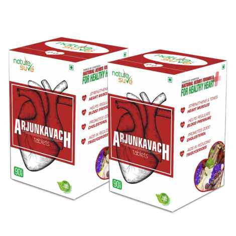 Buy Nature Sure Arjun Kavach Tablets for Healthy Heart in Men and Women - 2 Packs (90 Nos Each) - Purplle
