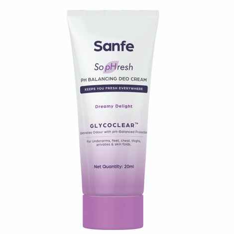 Buy Sanfe So pHresh PH Balancing Deo Cream-Dreamy Delight| For Underarms, Feet, Intimates & Skin Folds| Eliminates Body Odor| Long Lasting Freshness|20 ml - Purplle