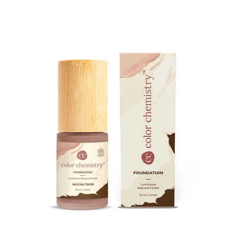 Buy Juicy Chemistry Liquid Foundation, Luminous Natural Finish, Buildable Coverage, Enriched with Rosehip & Green Tea - Certified Organic (30 ml) Mocha TW08 - Purplle