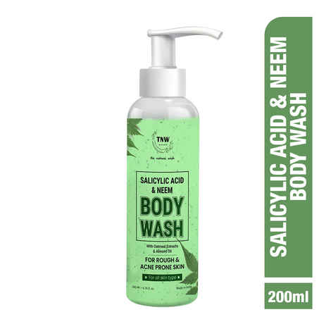 Buy TNW The Natural Wash Salicylic Acid & Neem Body Wash 200 ml with Aloe Vera & Green Tea Extracts 100 ml | For rough & Acne prone skin - Purplle