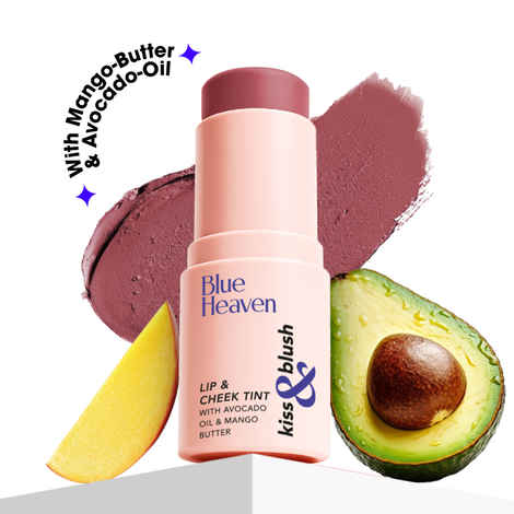 Buy Blue Heaven Kiss & Blush Lip, Cheek & Eye Tint with Avocado Oil & Mango Butter | 3-in-1 blush for face makeup | Rich & Creamy Formula |Easily Blendable | Multipurpose Makeup, Roasted Berry, 8.5 gm - Purplle