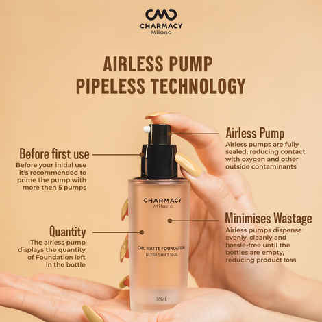 Charmacy Milano Matte Foundation 07 - Perfect Canvas for Your Make-Up Buildable Coverage, Instant Hydrating, Light Weight, Suitable for All Skin Types, 24-Hour Wear, Seamless Blend, Flawless Finish