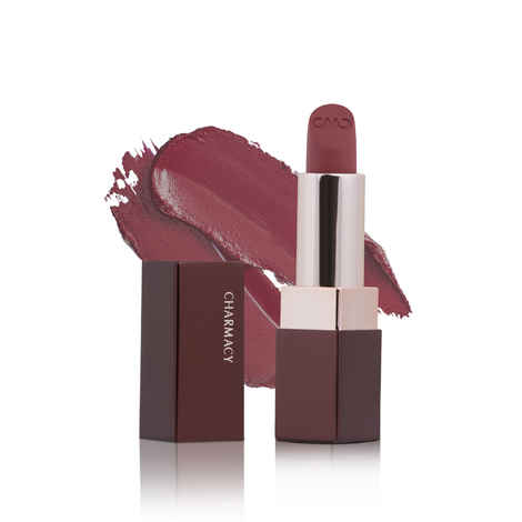 Charmacy Milano Soft Satin Matte Lipstick (Vivid Mauve) - 3.8 gm, High Coverage, Single Stoke, Hydrating on Lips, Matte In Texture, Glides Smoothly, Vibrant Colors, Non Toxic, Vegan, Cruelty Free