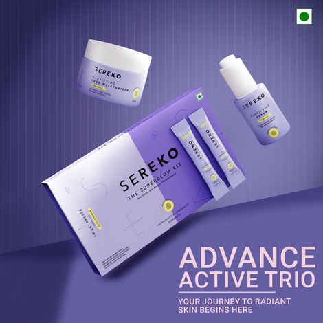 Buy SEREKO Advanced Active Trio Sereko Clarifying Face Moisturiser + Sereko Clarifying Serum + Sereko Super Glow Kit 200 Gms - Purplle