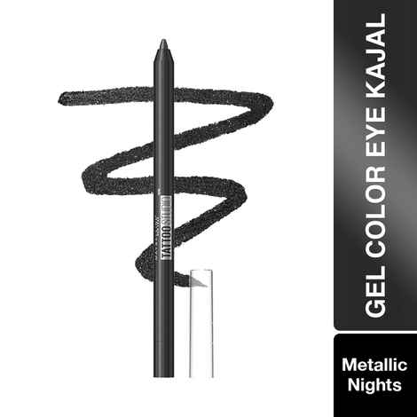 Buy Maybelline New York Tattoo gmel Colored Kajal, Metallic Finish, Metallic Ni gmhts Black, 1.2 gm - Purplle