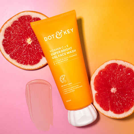 Buy Dot & Key Vitamin C + E Super Bright Gel Face Wash with Blood Orange & Niacinamide | Triple Vitamin C Face Wash for Tan, Dark Spots & Pigmented Skin | All Skin Types Face Wash for Men & Women | 100 ml - Purplle