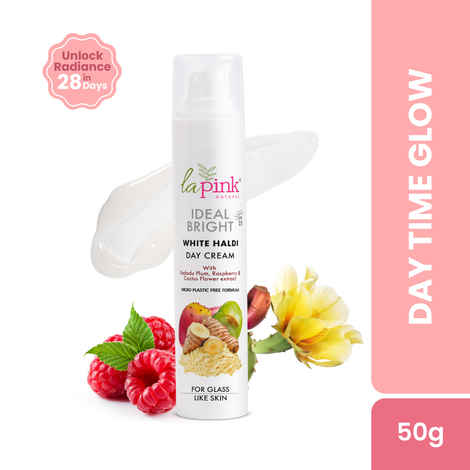 Buy La Pink Ideal Bright Day Cream with 100% Microplastic Free Formula for Glass Brightening, Lightening, SPF15, Evens Skin Tone, All Skin Types | 50 gm - Purplle