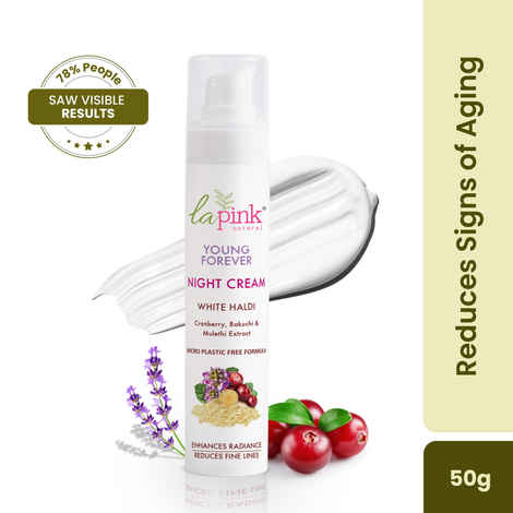 Buy La Pink Young Forever Night Cream with 100% Microplastic Free Formula, Reduces Fine Lines, Pigmentation, Dark Spots & Scars For All Skin Types | 50 gm - Purplle