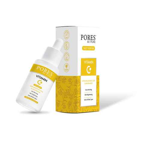 Buy PORES Be Pure Vitamin C Serum With Ethyl Ascorbic Acid, Hyaluronic Acid & Niacinamide For Glowing Skin | Stable Skin Brightening Vitamin C Face Serum for Men & Women - 30 ml - Purplle