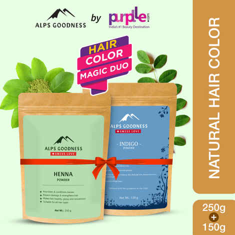 Buy Alps Goodness Natural Hair Color Combo | With Henna and Indigo Pack of 2 - Purplle