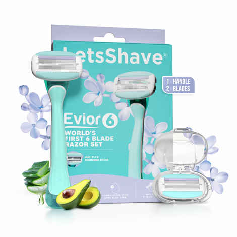 Buy LetsShave Evior 6 Shaving Razor for Women | Mid-Flex Blades with Aloe vera, Smooth & Safe | Full-Body Hair Removal - Bikini, Arms, Legs & Sensitive Areas (Pack of 1) - Purplle