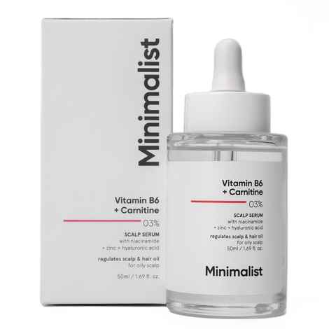 Buy Minimalist Oil-control Hair Serum | 03% Vitamin B6 & Carnitine Scalp Serum for Sebum & Oil control with Niacinamide, Zinc, & Hyaluronic acid 50 ml - Purplle