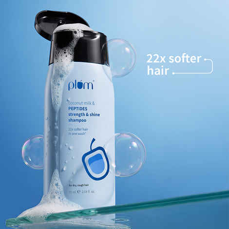 Buy Plum Coconut Milk & Peptides Strength & Shine shampoo | Enhances Hair's Shine and Strengthens Hair 75 ml - Purplle