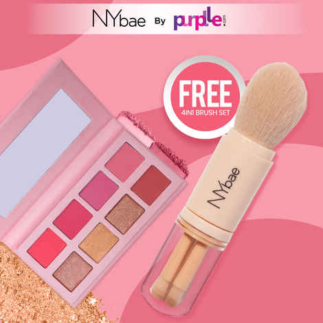 Buy NY Bae Blush + Highlighter Palette | Matte & Shimmer Shades | Free 4IN1 Brush Set | Travel Friendly Combo | Makeup Brushes | Everyday Makeup Kit - Purplle