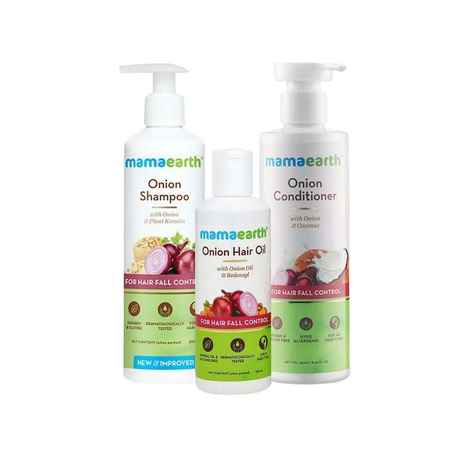 Buy Mamaearth Onion Anti-Hair Fall Regular Kit Combo of 3 - Purplle