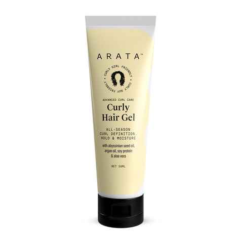 Buy Arata Advanced Curl Care Curly Hair Gel (50 ML) | Abyssinian Seed Oil, Argan Oil, Soy Protein & Aloe Vera | All-Season Curl Definition & Soft, Natural Hold | CG Approved - Purplle