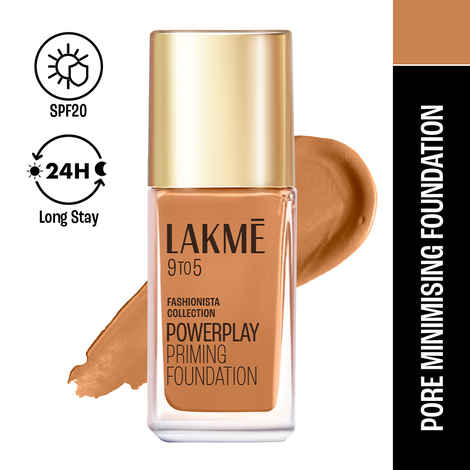 Lakme 9 To 5 Primer + Matte Perfect Cover Foundation - Neutral Chestnut N360 (25 ml)