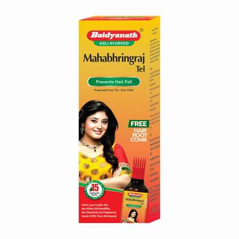 Buy Baidyanath Mahabhringraj Oil - Ayurvedic Hair Oil To Reduce Hairfall And Dandruff | No Added Chemicals Or Fragrance-100 Ml - Purplle