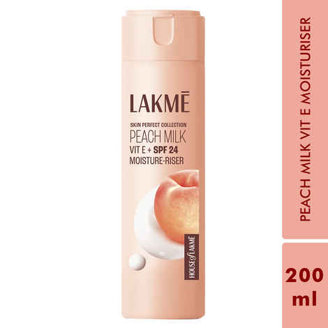 Buy Lakme Peach Milk Moisturizer SPF 24 PA++|| Enriched with Vitamin E | Improves Skin Texture | 200 ml - Purplle