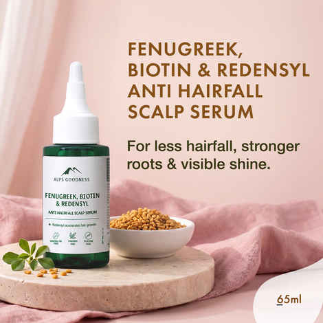 Alps Goodness Fenugreek, Biotin and Redensyl Anti Hairfall Scalp Serum (65 ml) I Hair Growth Serum I Methi Hair Serum I Hair Loss Prevention I For all hair types
