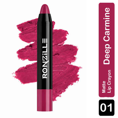 Buy Ronzille Matte Lip Crayon Deep Carmine -01 4.5 gm - Purplle