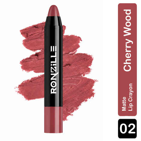 Buy Ronzille Matte Lip Crayon Cherrywood - 02 4.5 gm - Purplle