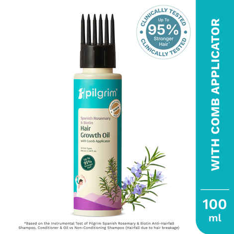 Buy Pilgrim Rosemary & Biotin Hair Growth Oil to Control Hair Fall, 100 ml, Strengthens Hair roots, Improves Hair Growth & Thickness, For Men & Women - Purplle